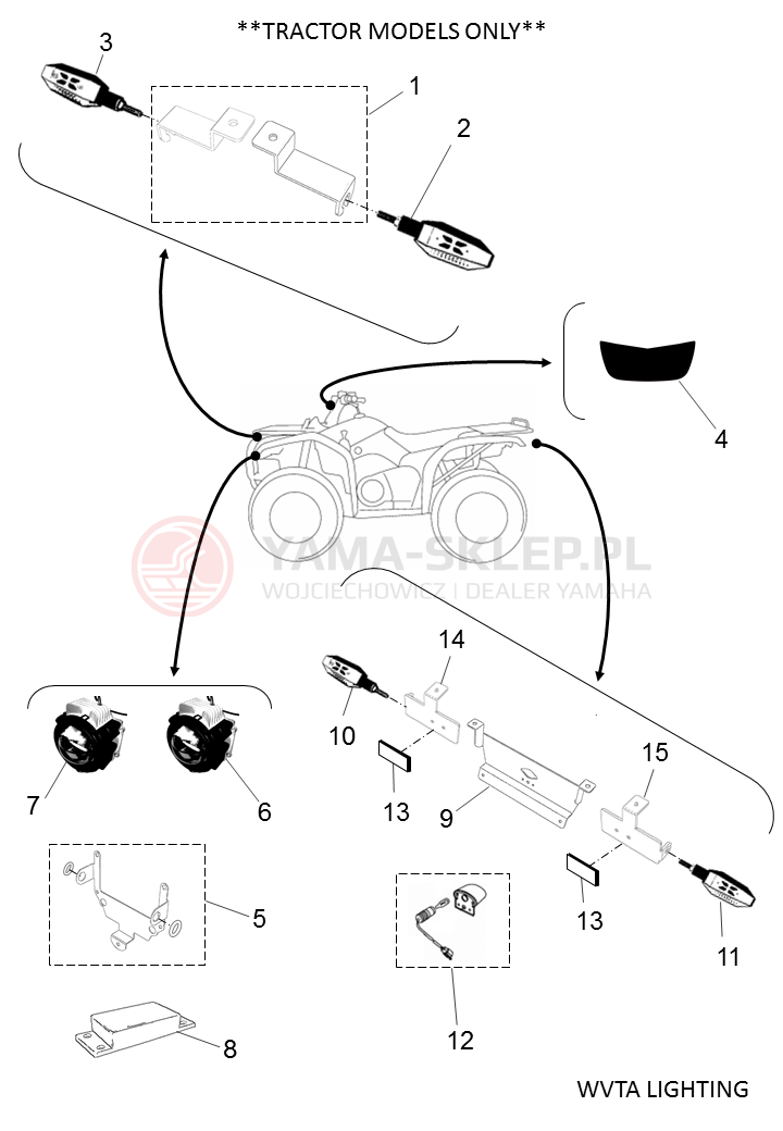 Schemat "OŚWIETLENIE WVTA" do Yamaha KODIAK 700 EPS