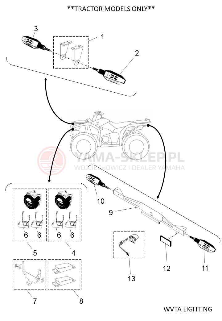 Schemat "oświetlenie" do Yamaha KODIAK 450