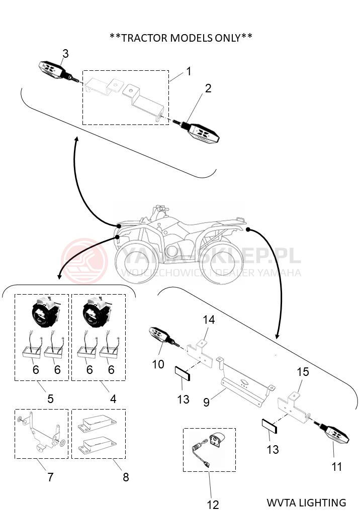 Schemat "oświetlenie" do Yamaha KODIAK 700