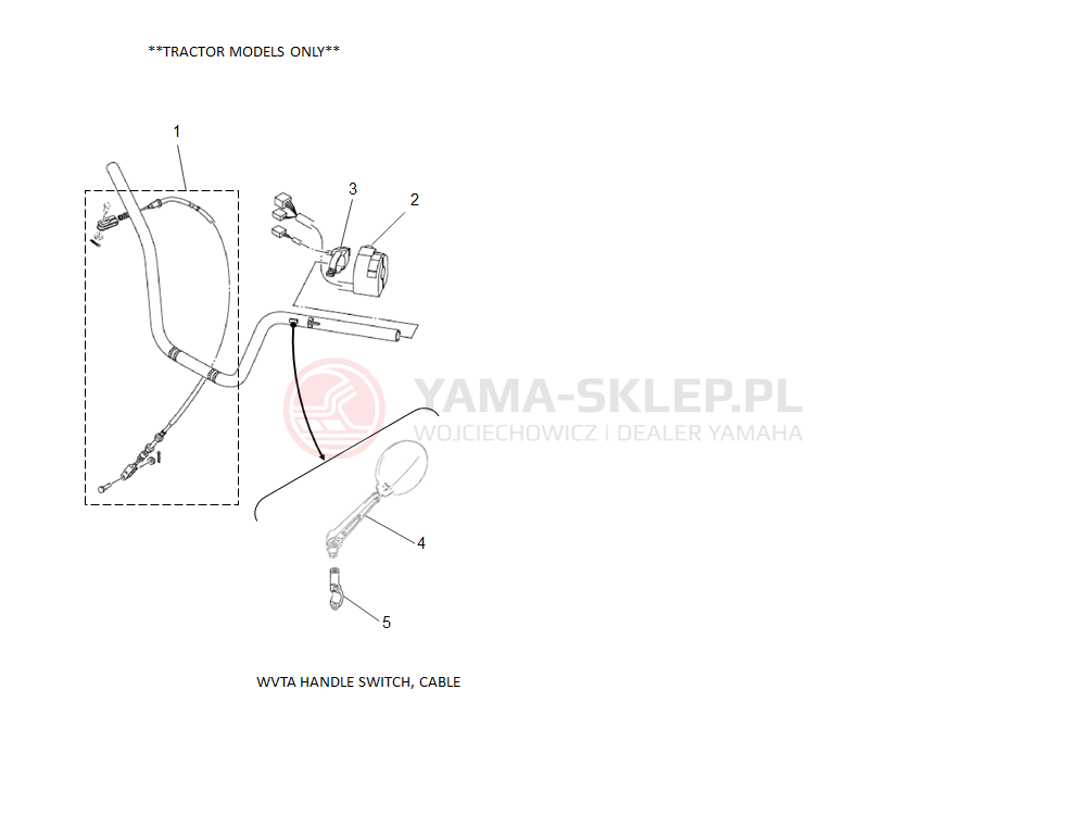 Schemat "osprzęt kierownicy" do Yamaha GRIZZLY 700 EPS