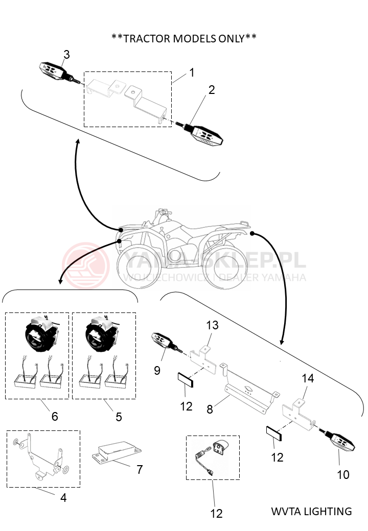 Schemat "oświetlenie" do Yamaha KODIAK 700