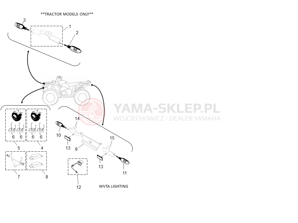 Schemat "oświetlenie" do Yamaha KODIAK 700