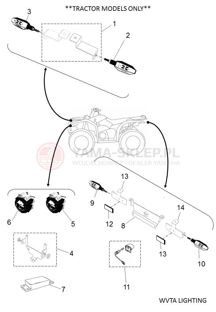 Schemat "OŚWIETLENIE WVTA" do Yamaha KODIAK 700
