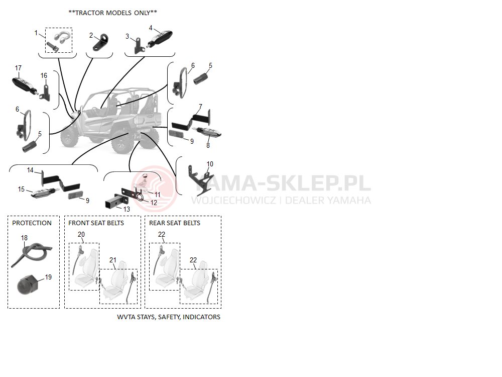 Schemat "WVTA STAYS, SAFETY, RESTRICTORS" do Yamaha YXF1000EW