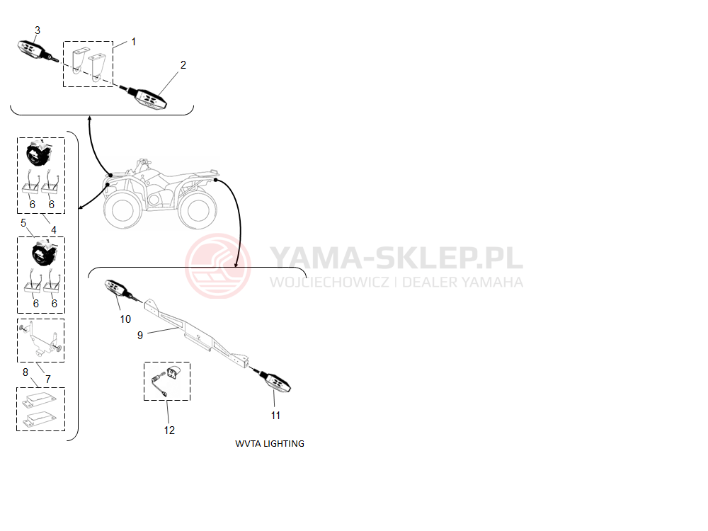 Schemat "oświetlenie" do Yamaha KODIAK 450