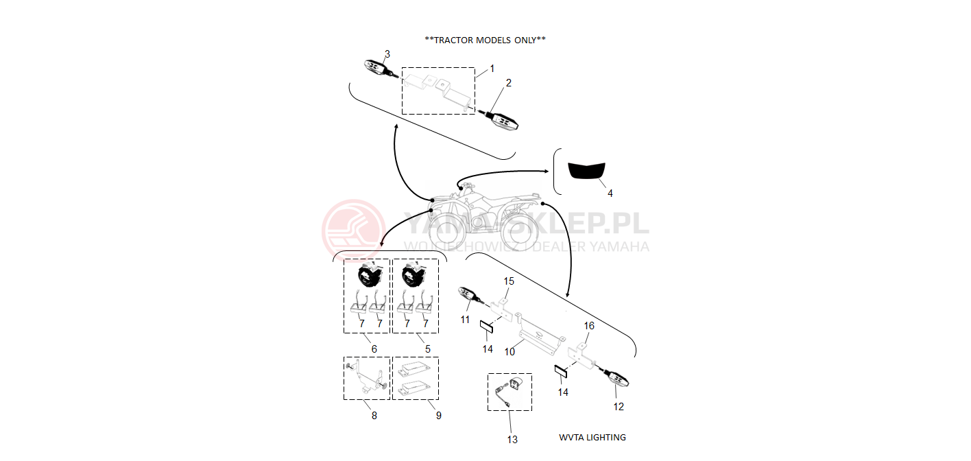 Schemat "oświetlenie" do Yamaha KODIAK 700 EPS