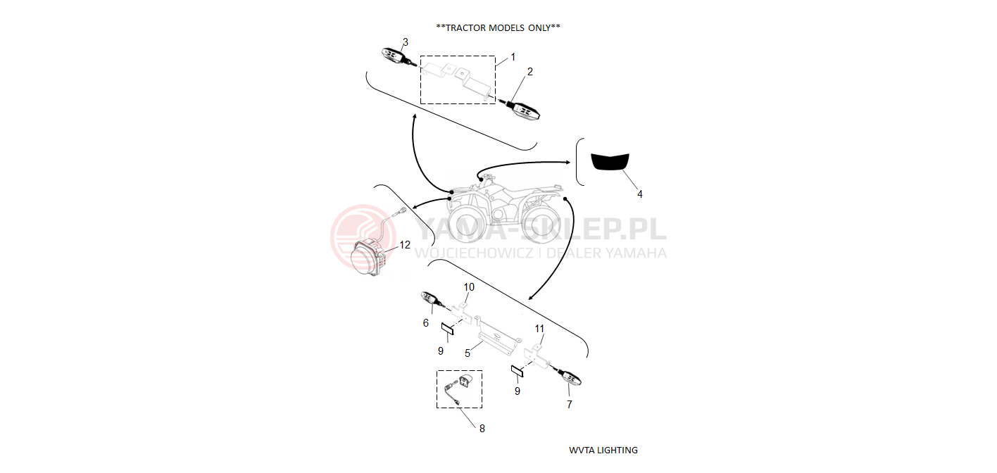 Schemat "oświetlenie" do Yamaha GRIZZLY 700 EPS