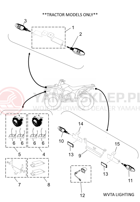 Schemat "oświetlenie" do Yamaha KODIAK 700