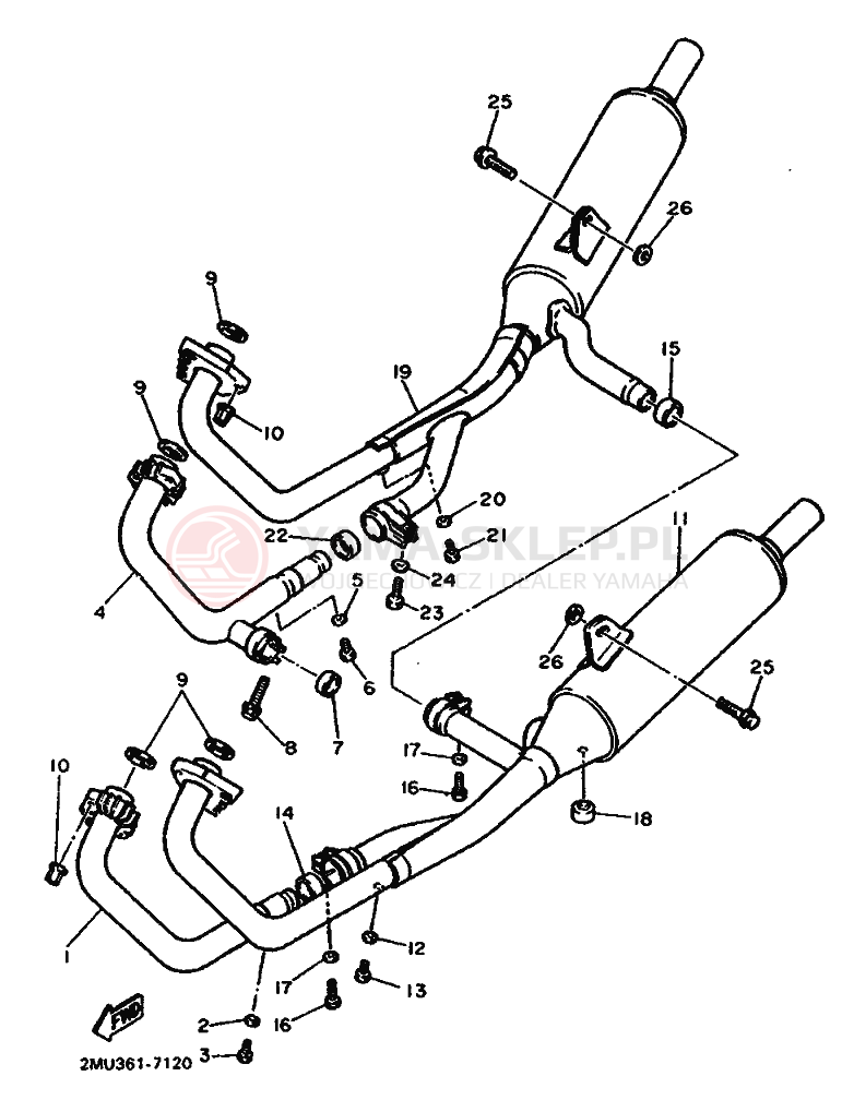 Schemat "Wydech końcowy" do Yamaha FZX750