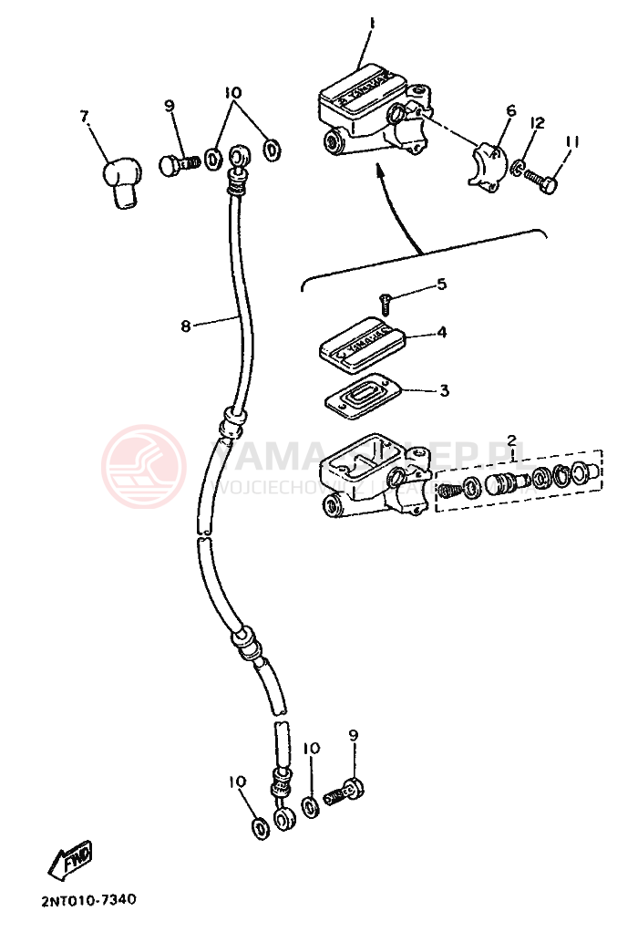 Schemat "Pompa hamulcowa przednia" do Yamaha XV535 VIRAGO