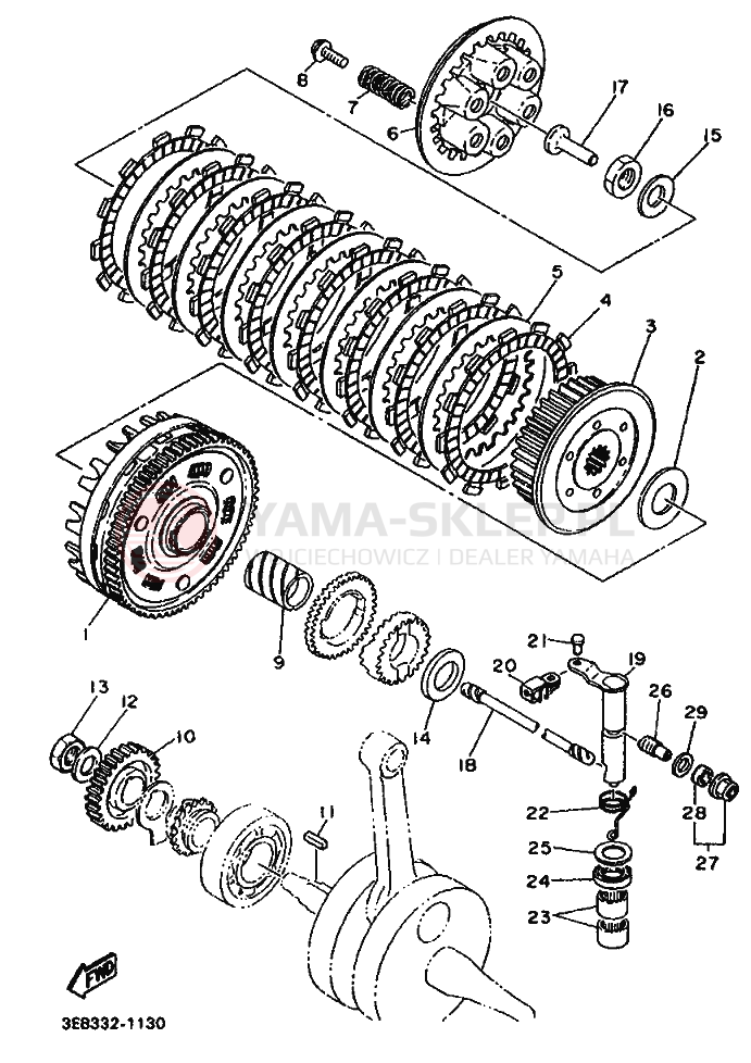 Schemat "sprzęgło" do Yamaha SR500