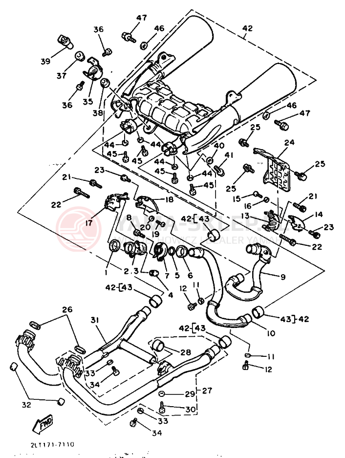 Schemat "Wydech końcowy" do Yamaha VMX1200
