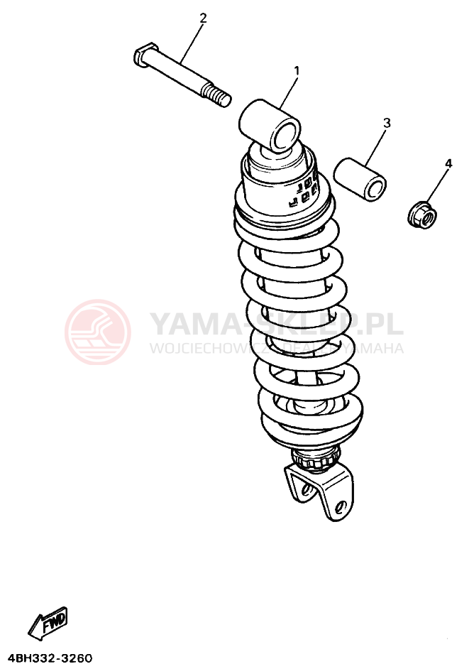 Schemat "zawieszenie tył" do Yamaha GTS1000