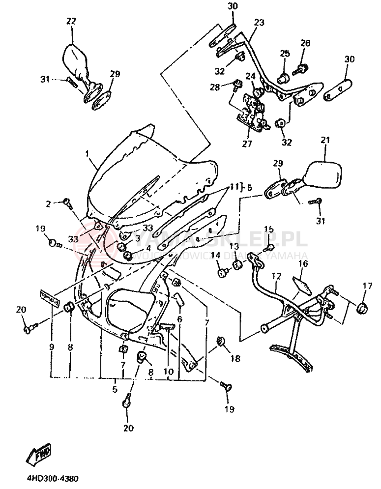 Schemat "elementy nadwozia" do Yamaha YZF750R