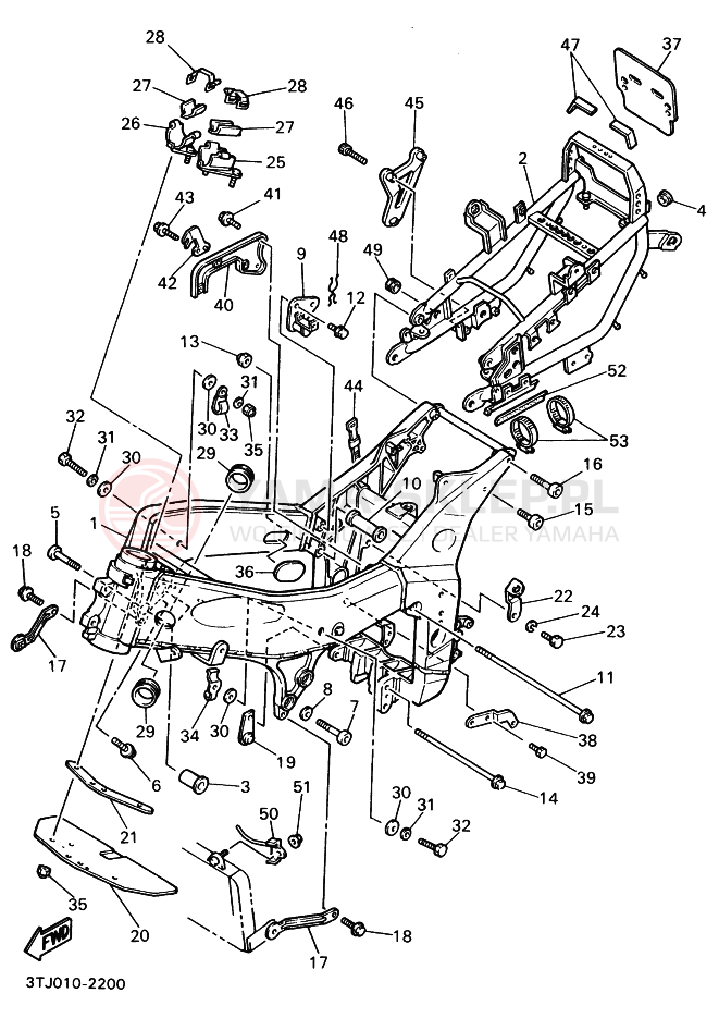 Schemat "rama" do Yamaha FZR400RR-SP