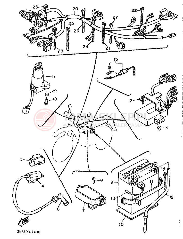 Schemat "układ elektryczny" do Yamaha XT600