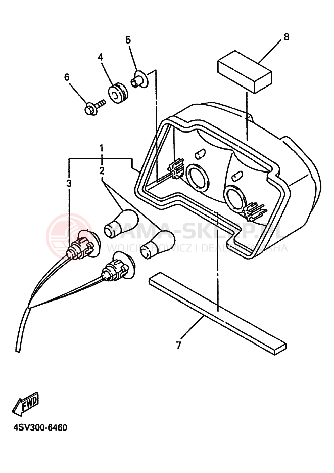 Schemat "Oświetlenie tył" do Yamaha YZF1000R THUNDERACE