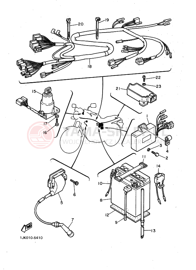 Schemat "układ elektryczny" do Yamaha SRX400
