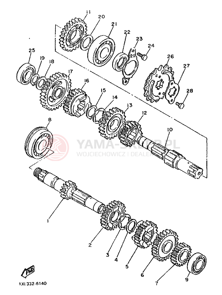 Schemat "Skrzynia biegów " do Yamaha SRX600