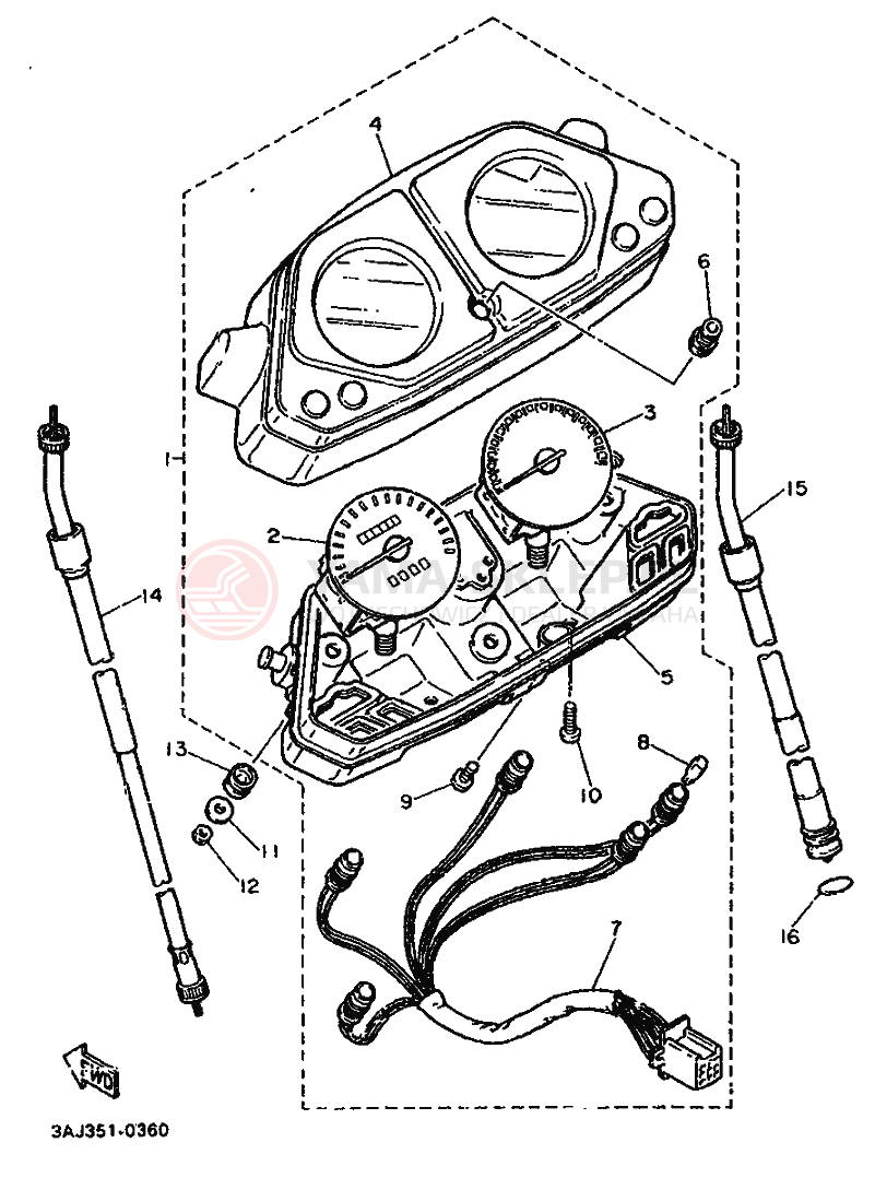 Schemat "licznik" do Yamaha XT600Z TENERE