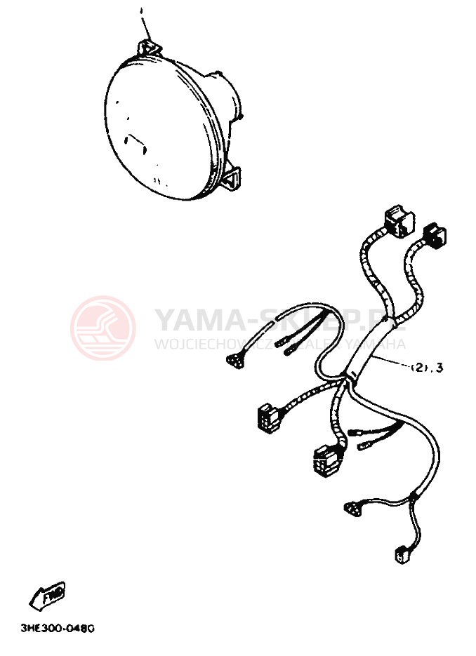 Schemat "Lampa przód" do Yamaha FZR600 GENESIS