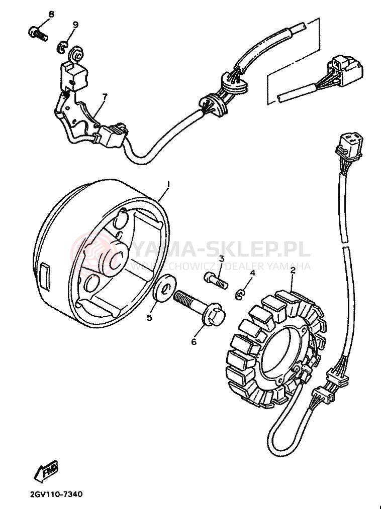 Schemat "prądnica" do Yamaha XV535 VIRAGO