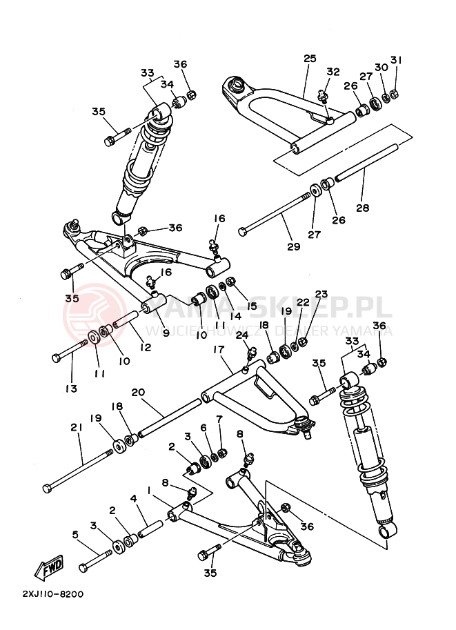 Schemat "Koło przód" do Yamaha BLASTER