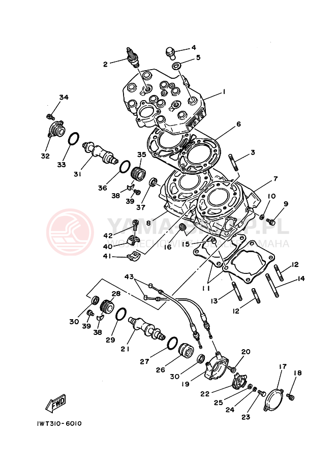 Schemat "cylinder" do Yamaha RD350LCF