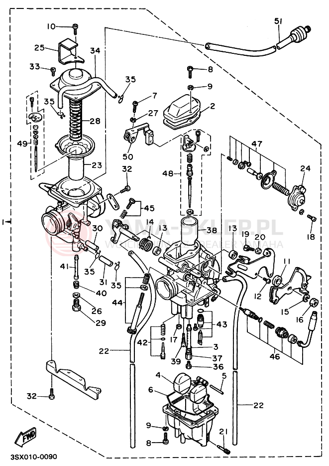 Schemat "Gaźnik" do Yamaha SRX400
