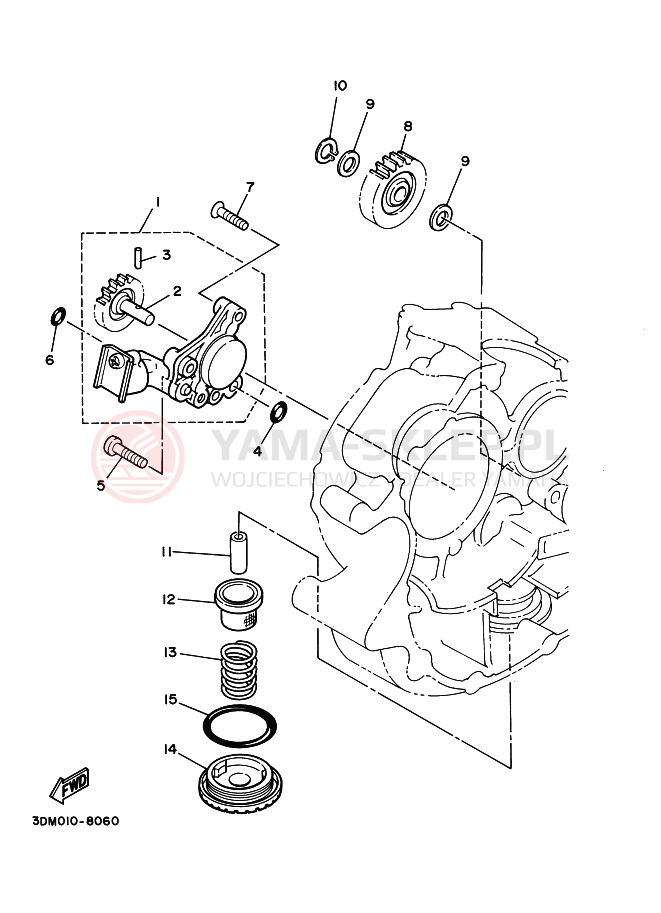 Schemat "Pompa olejowa" do Yamaha XV125 VIRAGO