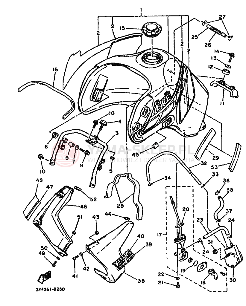 Schemat "zbiornik paliwa" do Yamaha XTZ660