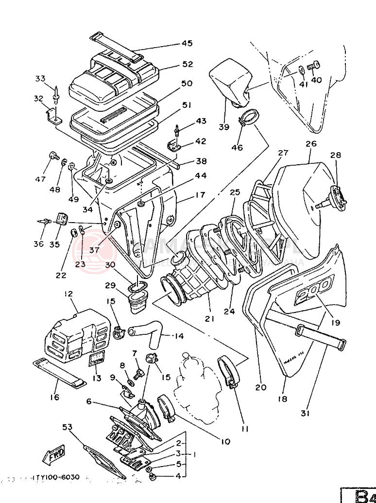 Schemat "Wtrysk paliwa" do Yamaha IT200S