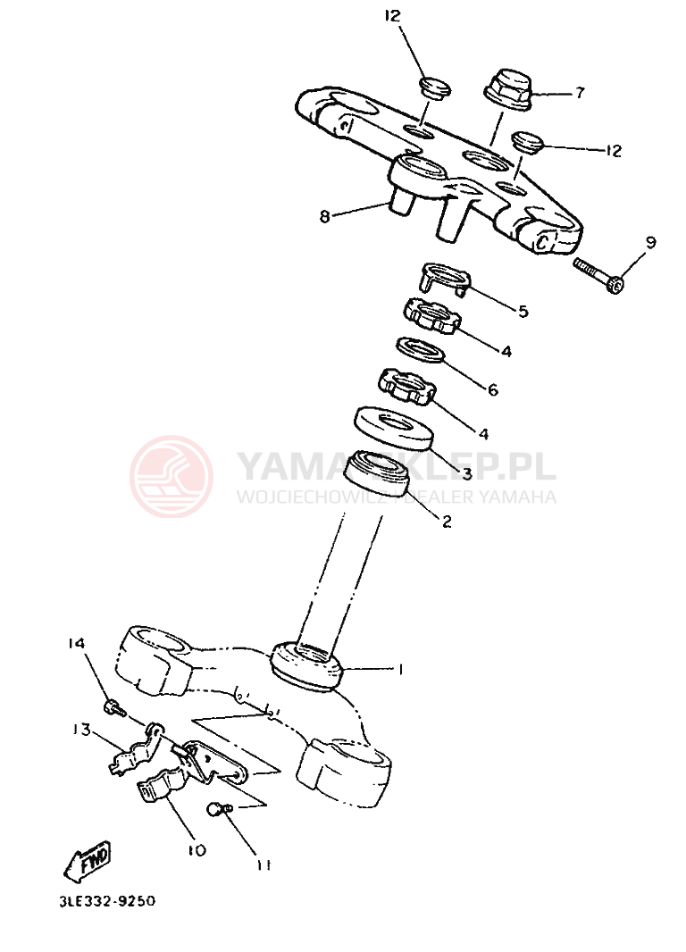 Schemat "Półki zawieszenia" do Yamaha FZR1000