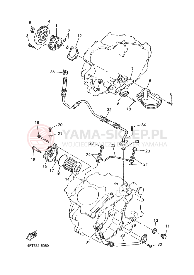 Schemat "Pompa olejowa" do Yamaha XT600E