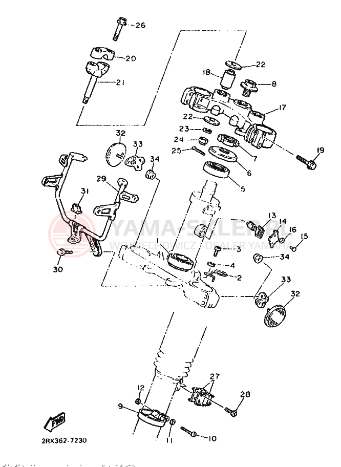 Schemat "Półki zawieszenia" do Yamaha XT500Z
