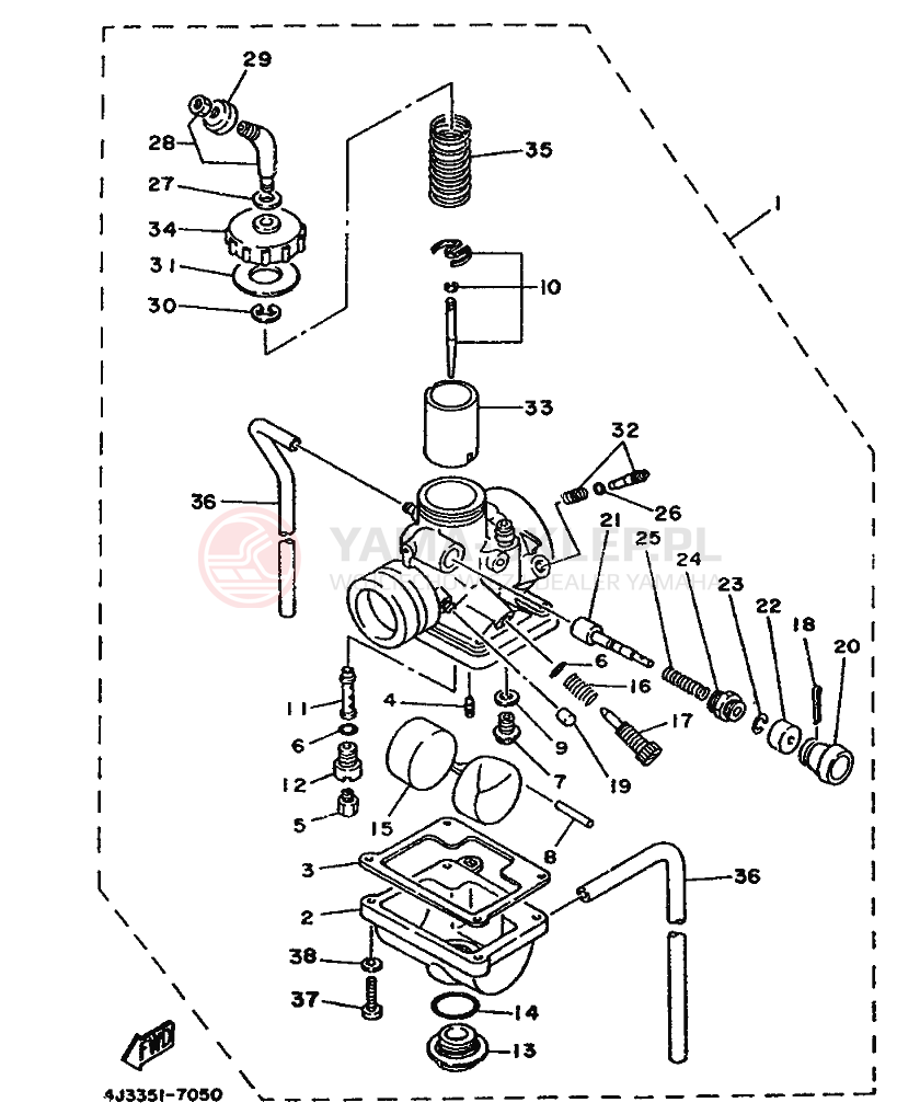 Schemat "Gaźnik" do Yamaha DT125-MX