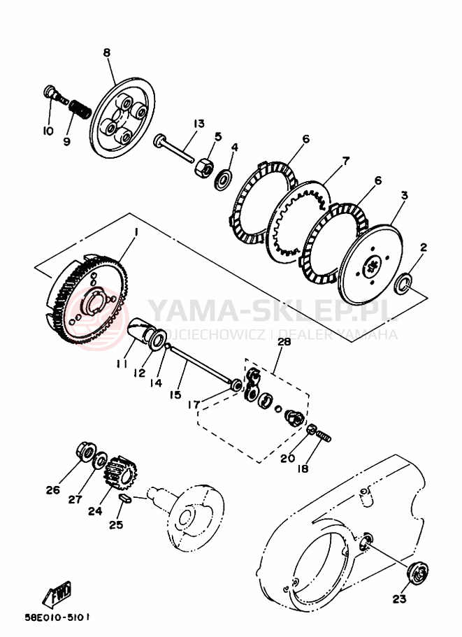 Schemat "sprzęgło" do Yamaha YB-1