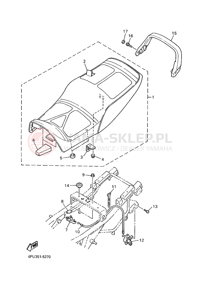 Schemat "siedzenie" do Yamaha XJR1200SP