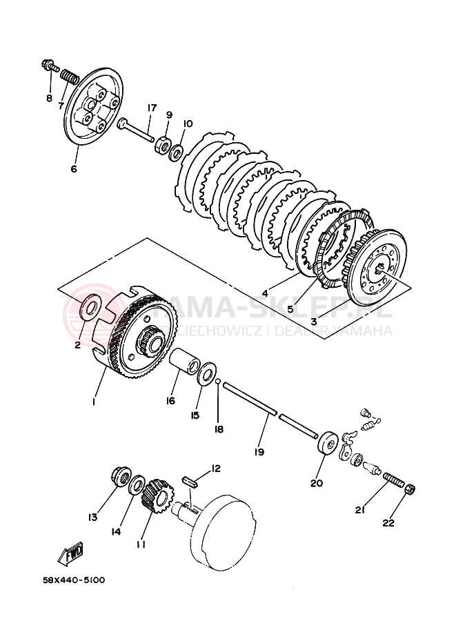 Schemat "sprzęgło" do Yamaha RX115