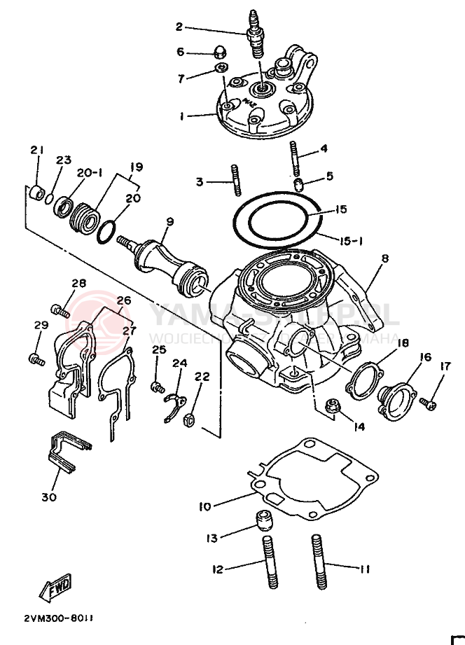 Schemat "cylinder" do Yamaha YZ250
