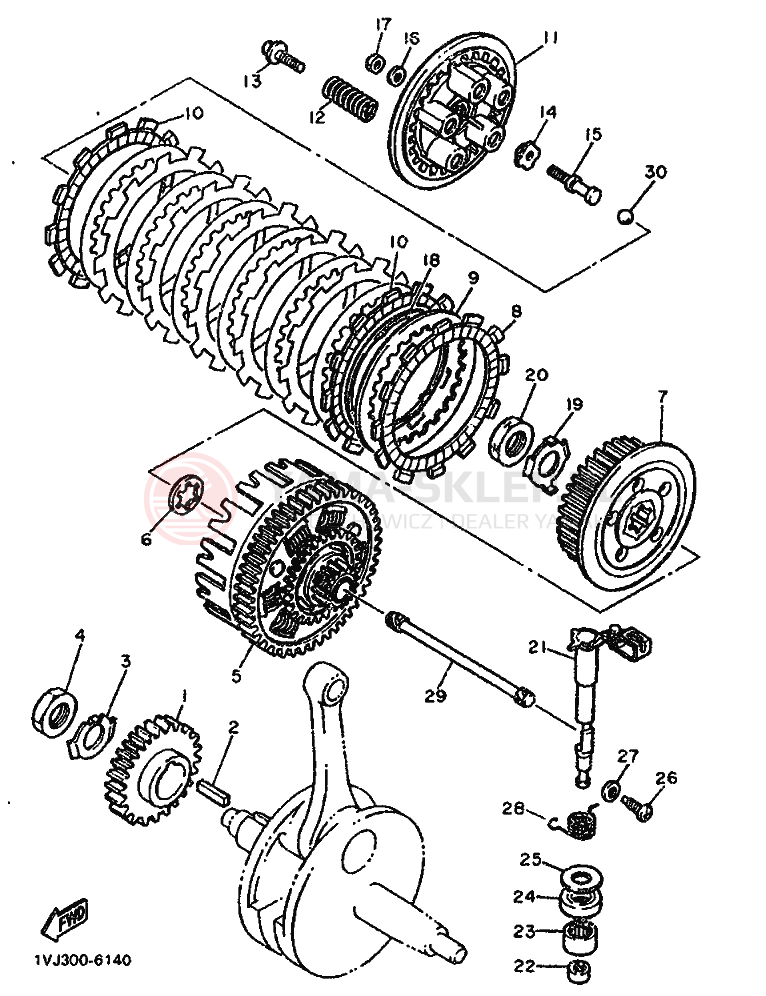 Schemat "sprzęgło" do Yamaha XT600Z