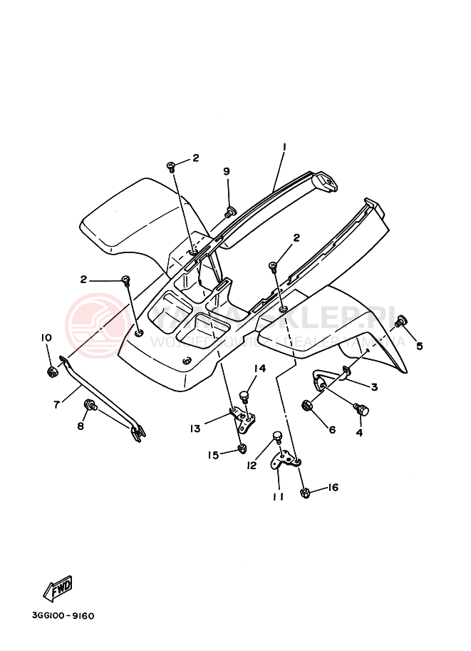 Schemat "Przedni błotnik" do Yamaha BANSHEE