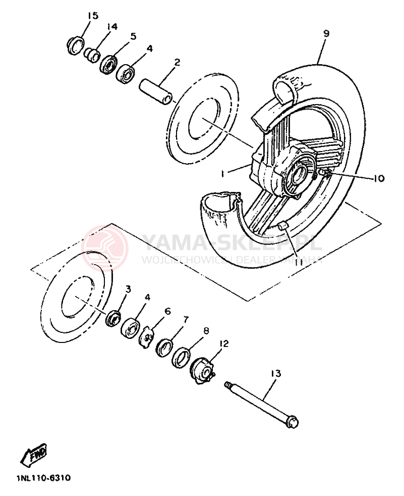 Schemat "Koło przód" do Yamaha XVZ13TD VENTURE ROYAL