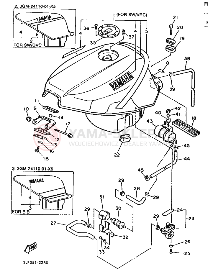Schemat "zbiornik paliwa" do Yamaha FZR1000