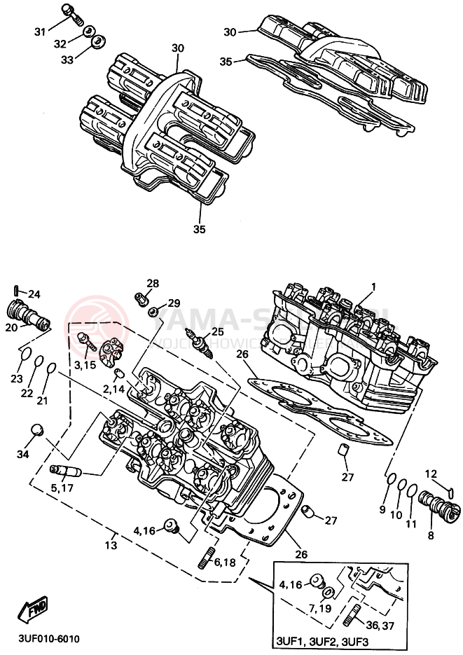 Schemat "głowica" do Yamaha VMAX12 VMAX1200