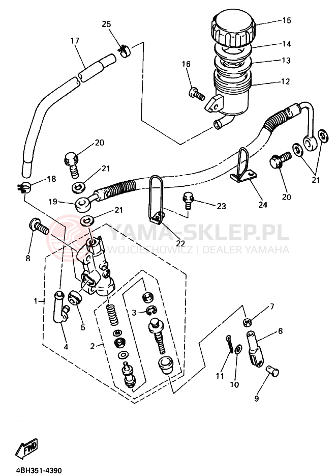 Schemat "CYLINDER MASTER" do Yamaha GTS1000
