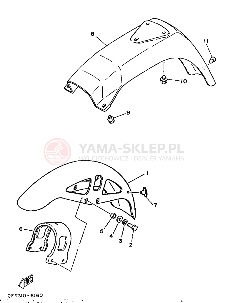 Schemat "błotnik" do Yamaha RD50M