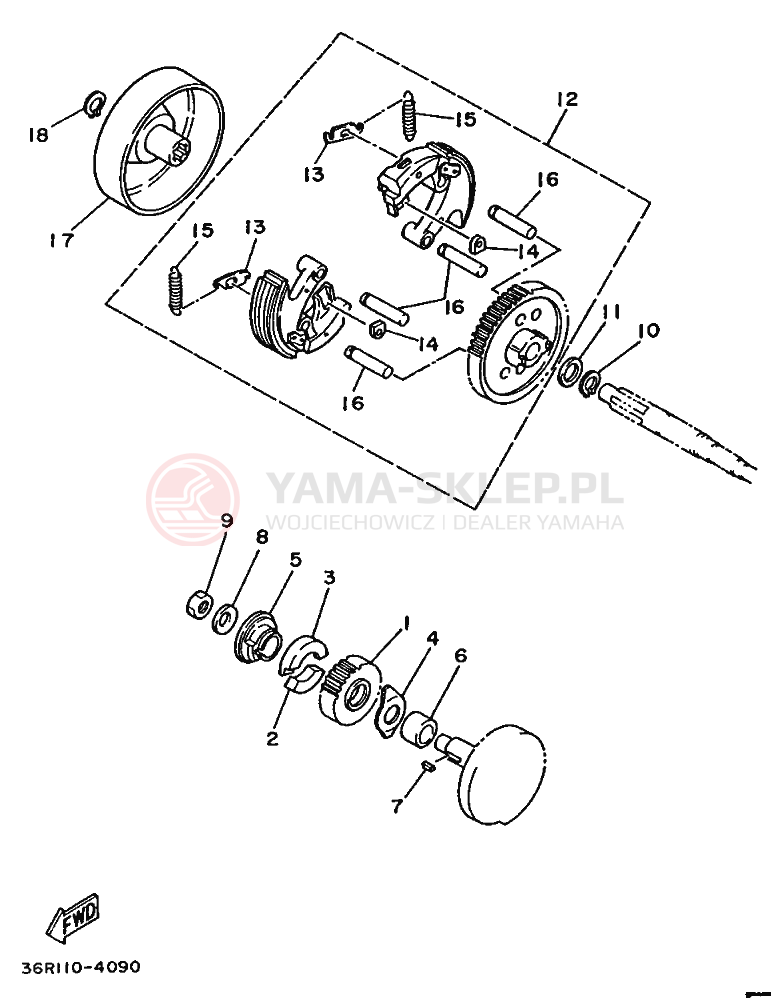 Schemat "sprzęgło" do Yamaha YF60