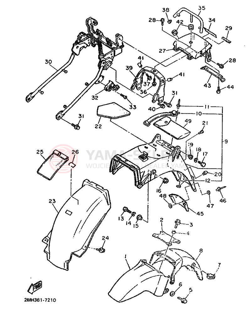 Schemat "błotnik" do Yamaha FZ750