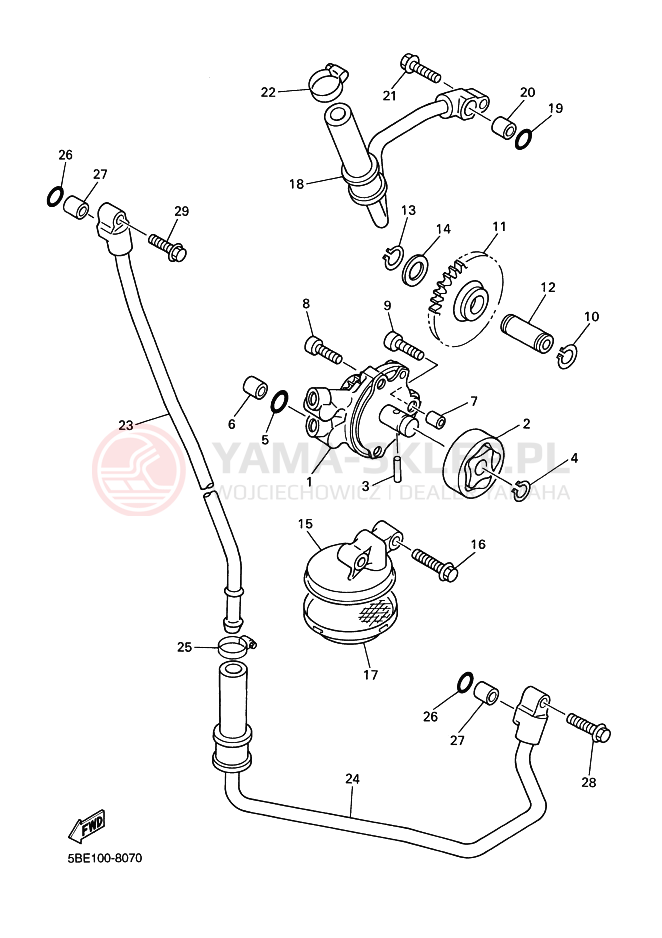 Schemat "Pompa olejowa" do Yamaha YZ426F